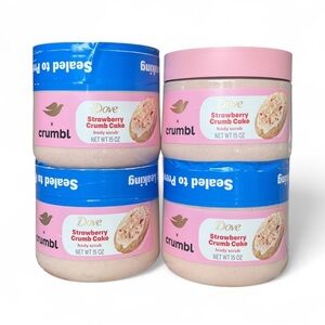 Dove Crumbl Strawberry Crumb Cake body scrub x4